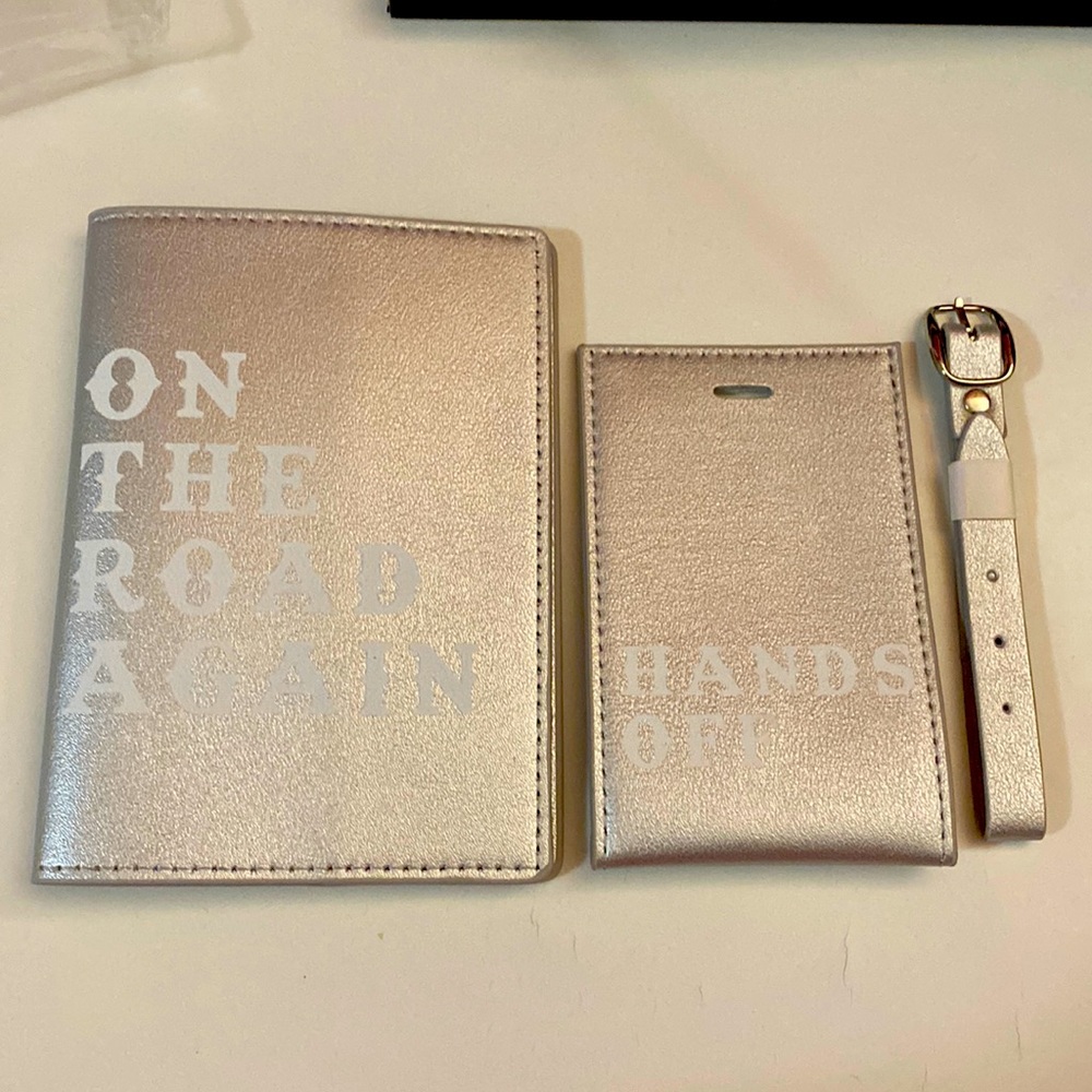 Passport Holder and Bag Tag - Silver